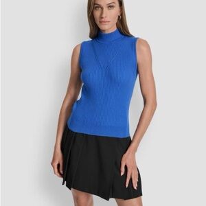 NWT DKNY Royal Blue Sleeveless Mock Top